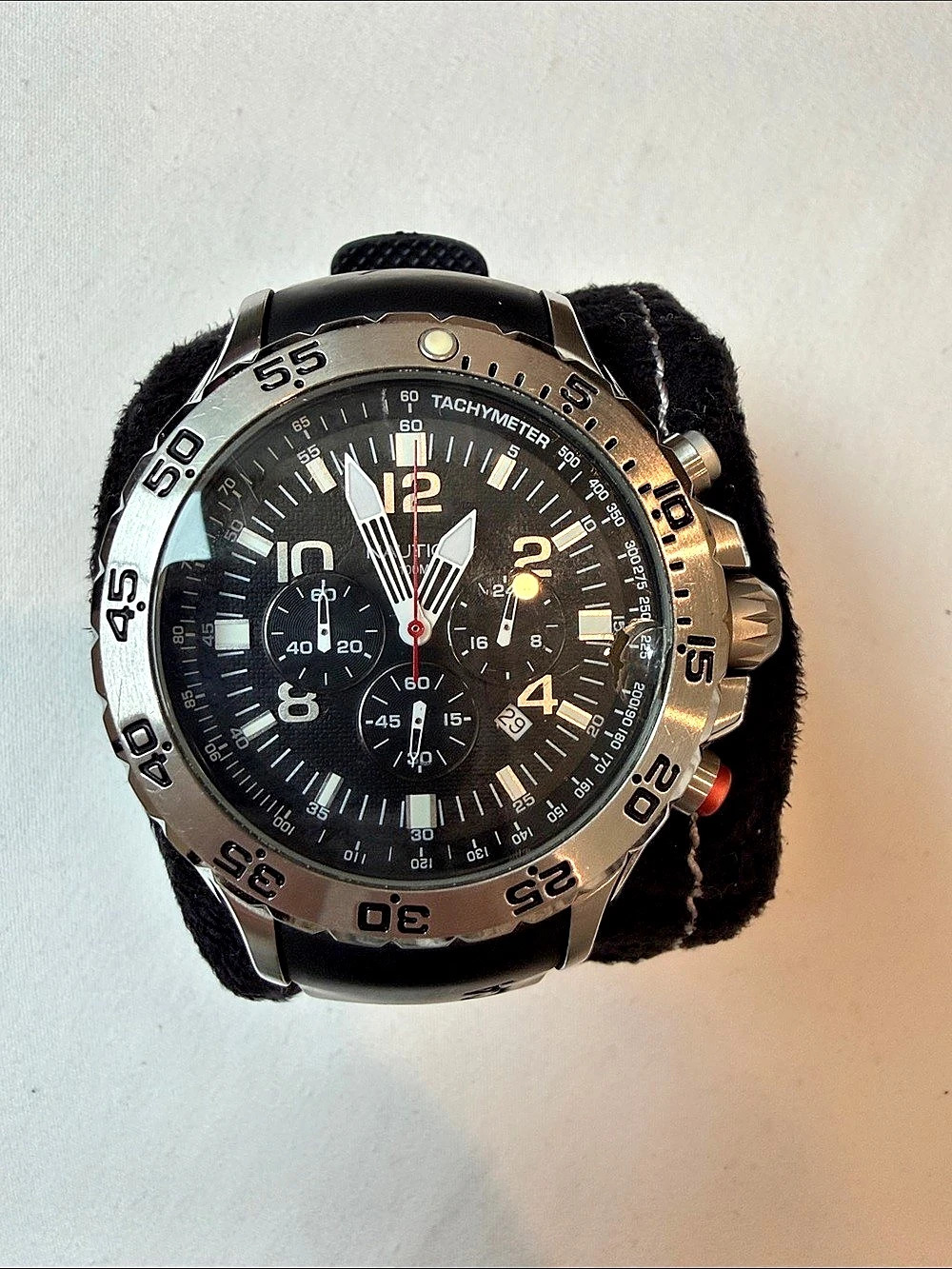 Nautica NST Chronograph Watch N14536G Black & Silver